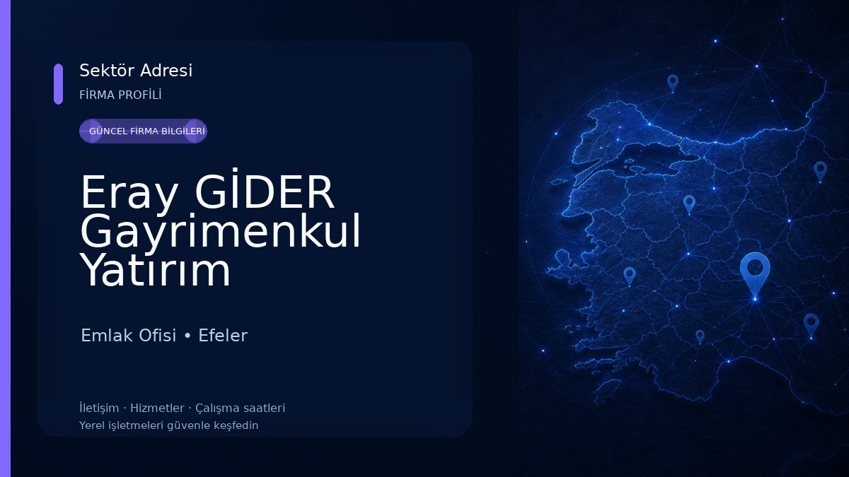 Eray GİDER Gayrimenkul Yatırım Danışmanlığı, Profesyonel Site ve Apartman Yönetimi Emlak Ofisi